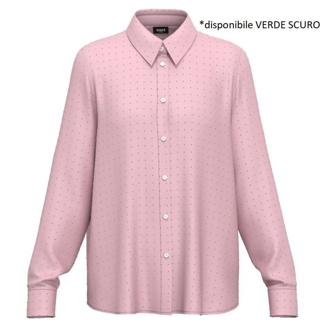 Camicia Donna in Raso Stretch con Applicazioni di Strass