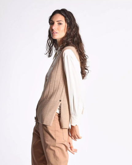 Cardigan Donna A Coste con Scollo a V